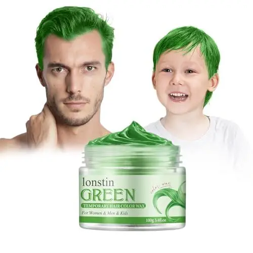 Produktbild: Temporäre Haarfarbe Auswaschbar, Temporäre Haarwachs Farbe Haarfarbe Wachs Natürliche Frisur Pomade Für Männer Frauen Party Cosplay Halloween Christmas (deep green, deep green)
