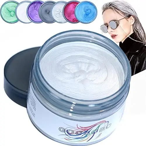 Produktbild: Temporäre Weiß Haarfarbe Wachs auswaschbar Haarfärbemittel Wachs Haarwachs Für Cosplay Joker Haarspray Halloween Modellierung