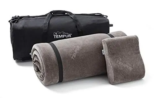 Produktbild: TEMPUR Reiseset 3-teilig mit praktischem Trolley, Reise-Nackenkissen sowie Reisematratze für Unterwegs