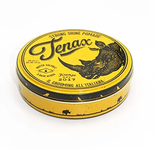 Produktbild: Tenax Strong Shine Pomade, 125 ml, wasserbasierte Pomade für Männer verleiht sehr guten Halt & schönen Glanz, leicht auszuwaschendes Haarwachs mit erfrischendem Duft