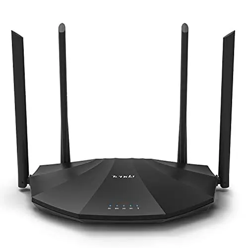 Produktbild: Tenda AC19 WLAN Router DualBand Gigabit Router, （AC2100 2.4 GHz 300Mbps, 5GHz 1733Mbps, 4 Gigabit LAN Ports, USB 2.0, MU-MIMO, App Steuerung, Für Glasfaser, IPV6 Schwarz