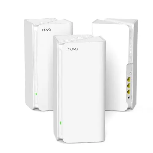Produktbild: Tenda Nova MX15-Pro Mesh WLAN WiFi 6 System-AX5400 Dualband WLAN Mesh WiFi 6 System, empfohlen für Häuser mit 4-6 Schlafzimmern, 9*Gigabit Port–Ersetzt Router & Repeater–Kompatibel Mit Alexa, 3Pack