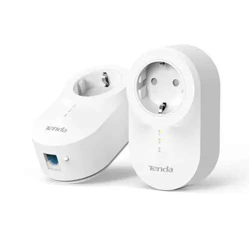 Produktbild: Tenda PH6 Powerline Adapter KIT, AV1000 Gigabit WLAN Steckdose Internet (2 Pack, 1000 MBit/s, Homeplug AV2, Energiesparmodus, Plug & Play, ideal für Kamera, IPTV, Xbox) weiß