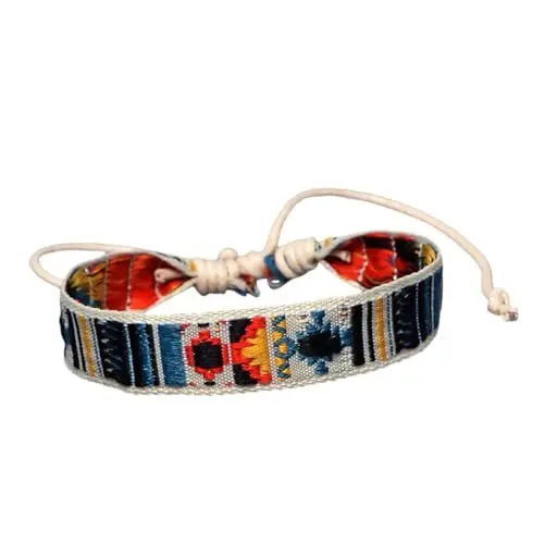 Produktbild: TENDYCOCO 1Stk Besticktes ethnisches Armband handgewebter Armreif Armreifen für Damen glücksbringer armband Dekoratives Armband freundschaftsarmbänder buntes Armband Armbandverzierung