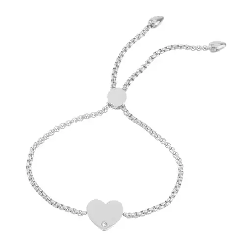 Produktbild: TENDYCOCO 1Stk Herz- -Stahl-Armband Armbänder für Paare Armreifen für Damen edelstahlschmuck armband für frauen kreative Handgelenkkette dekorative Handgelenkskette Strasssteine Silver