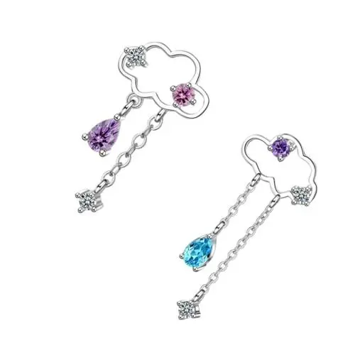 Produktbild: TENDYCOCO 1 Paar Ohr Baumeln Quastenohrringe Eleganter Ohrstecker Ohrentropfen Frauen Baumeln Zarte Ohrringe Silver