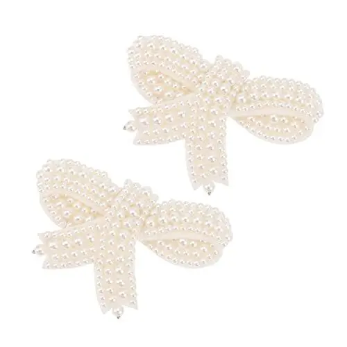 Produktbild: TENDYCOCO Bowknot-knöpfe Für Schuhe Basteldekor 1 Paar Verzierungszubehör Für Schuhe Haarspangen Schmuck Weiß