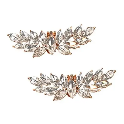 Produktbild: TENDYCOCO 1 Paar Schuhzubehör Perlendekor Strass-schuh Schuhschnalle Zubehör Für Hochzeitsschuhe Perlenhochzeitsschuhe Zubehör Für Abschlussballkleider Golden Zinklegierung