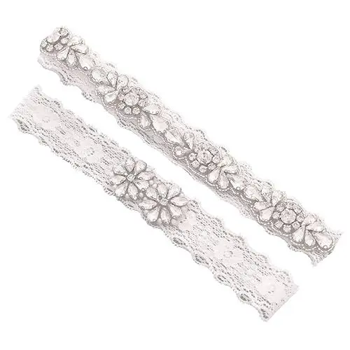 Produktbild: TENDYCOCO Elegantes Fußdekor für Die Braut mit Blumenspitze und Kristallen für Die Hochzeit