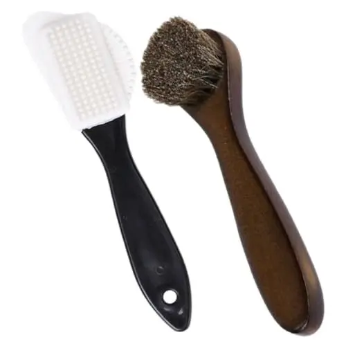 Produktbild: Lederreinigungsbürsten-Set Borstenbürste Für Schuhe Stiefelglanzbürste Holzgriff
