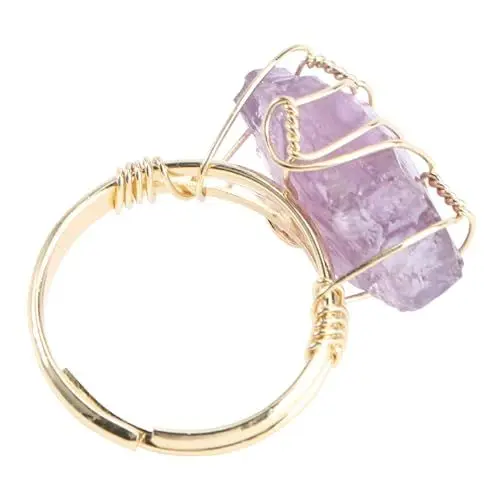 Produktbild: TENDYCOCO 1stk Natürlicher Kristallring Damenringe Ringe Für Frauen Schmuckringe Schmuck Aus Edelsteinen Einstellbar Edelsteinringe Modering Erinnerungsschmuck Ring Für Frauen Violett