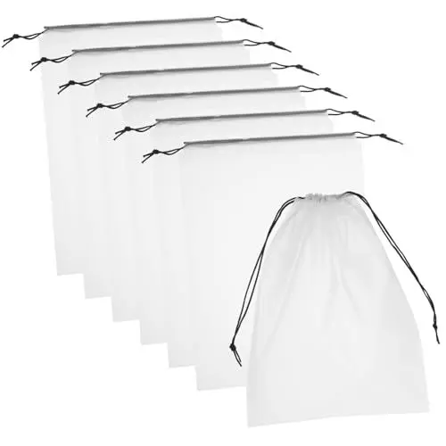 Produktbild: Tragbare Reise-Schuh-staubbeutel Mit Kordelzug – 20er-Pack Aufbewahrungs-Organizer Für Gepäck Schwarz