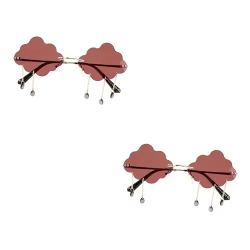 Produktbild: TENDYCOCO 2 Paar Wolkenform Wassertropfen- Brille Stilvolle Damenbrille Für Party Outdoor Strand