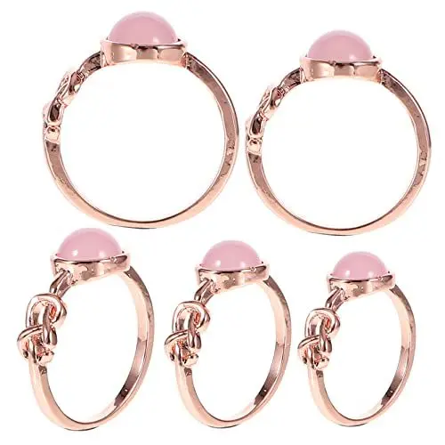 Produktbild: TENDYCOCO 2 Sätze Mondsteinring Kreativer Ring Eheringe Für Damen Ring Im Viktorianischen Stil Schmuck Aus Mondstein Hochzeit Fingerring Mondgeschenke Schmuckring Zinklegierung 5 Stück * 2