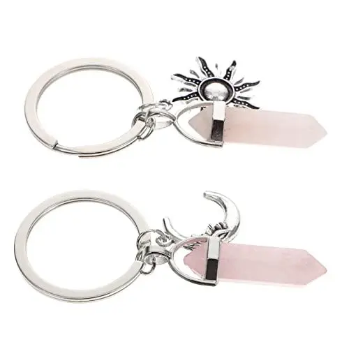 Produktbild: 2 Stück Schmuckanhänger Auto Schlüsselanhänger Auto Anhänger Trendiger Schmuck Und Mond Design Schlüsselanhänger Freundschaftsschmuck Mond Dekorativer