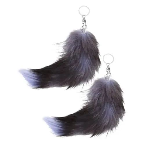 Produktbild: TENDYCOCO 2stücke Fluffiger Fuchsschwanz Schlüsselanhänger Niedliche Handtaschen Charms Für Autoschlüssel Taschen-deko Für Mädchen Und Frauen Leichter Schlüsselanhänger Für Jeden Anlass