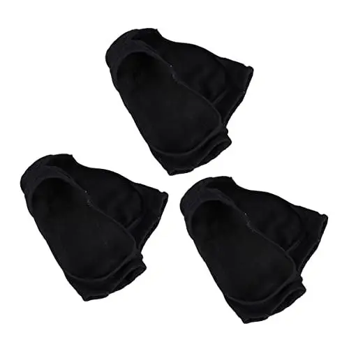 Produktbild: TENDYCOCO 3 Paar Offene Fünf-Zehen-Socken Vorfußpolster Anti-Rutsch-Peep-Toe-Halbsocken Zehenaufsatz Unsichtbare Halbsocken Für High Heels Flache Schuhe Sandalen Schwarz