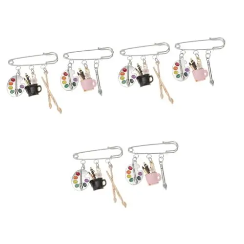 Produktbild: 3 Sätze Brosche Trendiges Brust-bewusstseins-shirt Kleidung Brustklammer Abstecknadeln Stifteschale Pencill Filigrane Brustnadeln Aus Legierung Pinsel Brustnadeln 2 Stück * 3