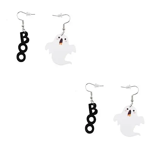 Produktbild: TENDYCOCO 4 Paar Geister Ohrringe Geister Ohrringe Halloween Geister Ohrstecker Modische Ohrringe Asymmetrische Ohrringe Damen Ohrringe Lustige Ohrringe Trendige Ohrringe Coole