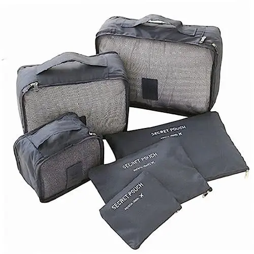 Produktbild: 6-teiliges Reise-aufbewahrungstaschen-Set – Oxford-gewebe – Packwürfel Für Gepäck – Reise-Organizer-kulturtasche – Für Stressfreies Reisen