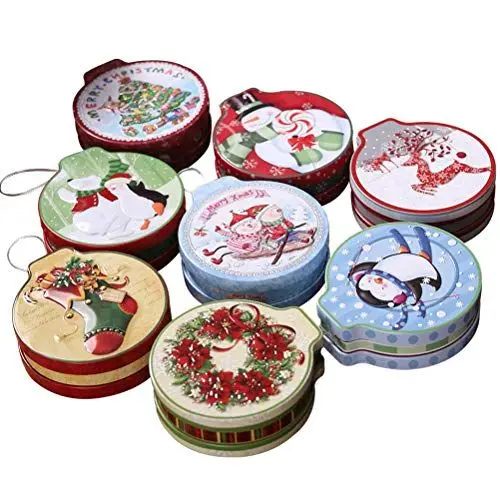 Produktbild: TENDYCOCO Christmas Round Bump Weißblech Candy Box Keksdose Red Elk Gemusterte Geschenkbox Zarte Candy Jar Teeblattbehälter für Weihnachtsfeier