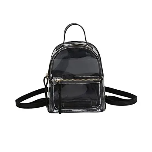 Produktbild: Rucksack Für Damen Lässige Tasche Stilvolle Umhängetasche Kleiner Reiserucksack Eleganter Schulranzen Schwarz Für Teenager