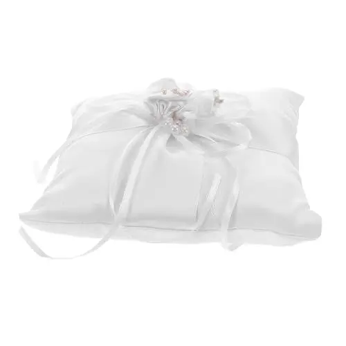 Produktbild: TENDYCOCO Eheringkissen Hochzeitsfeier verlobungsgeschenk Hochzeitsparty Hochzeitsringkissen Eheringhalter Party-Ringkissen ringträgerkissen kissen dekoratives Ringkissen Weiß