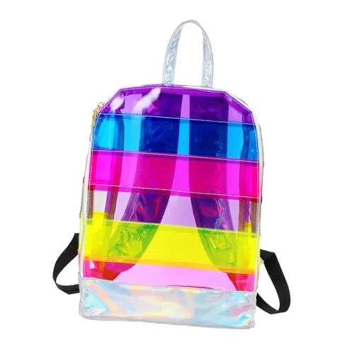 Produktbild: TENDYCOCO Entzückende Bookbag Mode Große Kapazität Pvc Schultasche Regenbogen Rucksack Design