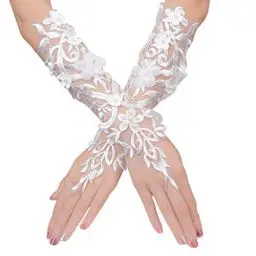 Produktbild: Hochzeitshandschuhe Spitzenhandschuhe fingerlose lange weiße Handschuhe für besondere Anlässe Frauen