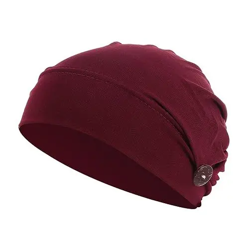 Produktbild: TENDYCOCO Hut Mit Knopfverschluss Mädchen-turban-hut Seidenmütze Damenhüte, Mützen Seidenhaube Zum Schlafen Schlafhaube Kühlende Hüte Beanie-mützen Für Männer Satinhaube Polyester