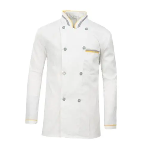 Produktbild: TENDYCOCO Kochuniform Französischer Kochmantel Kochkleidung Koch Anzug Leichte Herrenjacke Kochmäntel Für Männer Kochmantel Jacke Japanischer Koch-Kimono Chef-Code Baumwolle Polyester Weiß