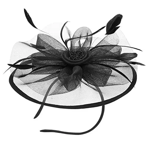 Produktbild: TENDYCOCO Fascinator-Stirnband Für Die Braut Für Hochzeit Teeparty Fascinator-Hut Bankett-Kopfschmuck Damen Hochzeitshut Brautkopfschmuck Satin-Kopfbedeckung