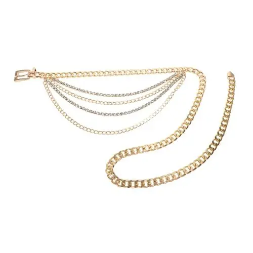 Produktbild: TENDYCOCO Damen Taillengürtel Kettengürtel Kleidergürtel Für Frauen Metallkette Taillengürtel Kettenschmuck