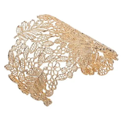 Produktbild: TENDYCOCO Offenes Armband Armreifen Für Damen Luxusschmuck Armbänder Armbänder Boho-dekorationen Boho-schmuck Hochzeitskleid-accessoire Manschette Armreif Modeschmuck Golden Metalllegierung