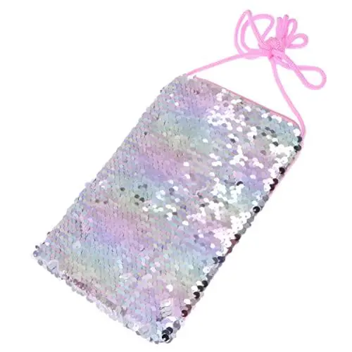 Produktbild: Pailletten Umhängetasche Flip Paillette Münzfach vertikal Handy Geldbeutel reversible Paillettenhand Glitzern Umhängetasche bling Telefongeldbeutel mini für Frauen Mädchen Kinder Kinder