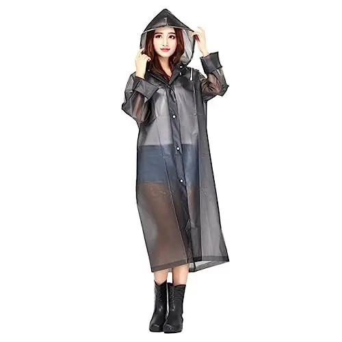 Produktbild: TENDYCOCO Poncho für Erwachsene Tragbare Regenbekleidung Regenmantel mit Kapuze Kunststoffabdeckung Halbregenmantel für Männer Frauen