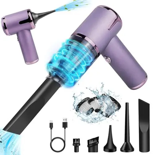 Produktbild: TENGWUDZ Handstaubsauger Kabellos,7000PA Akku Handstaubsauger,120W Mini Autostaubsauger 3 in1 Auto Kabello Handstaubsauge Staubsauger Gebläse (Purple)