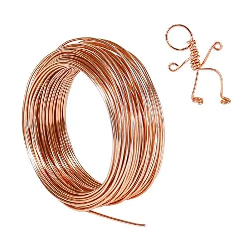 Produktbild: Tenn Well Basteldrah 2mm, 31M Dicker Draht Biegsamer Aluminiumdraht zum Basteln Schmuckherstellung Bindedraht Modellierdraht DIY-Skulpturen, Bonsai-Bäume (Kupfer)
