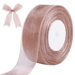 Produktbild: tenn well Geschenkband Rose 40mm, 45M Chiffonband Breit Geschenkband Schleifenband für Geschenkverpackung Brautstrauß Basteln Geburtstag Hochzeit Dekoration