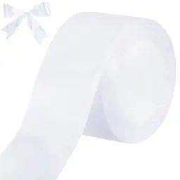Produktbild: tenn well Geschenkband Weiß 50mm, 22M Satinband Breit Geschenkband Schleifenband für Geschenkverpackung Brautstrauß Basteln Geburtstag Hochzeit Dekoration