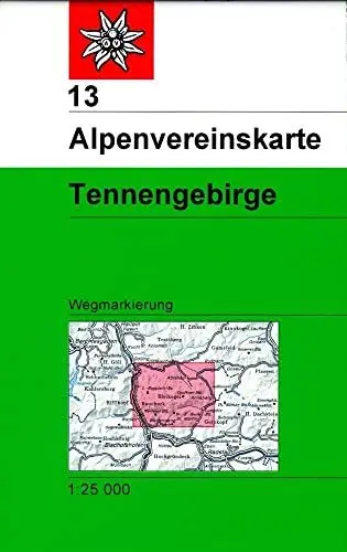 Produktbild: Tennengebirge: Topographische Karte 1:25.000 mit Wegmarkierungen (Alpenvereinskarten, Band 13)