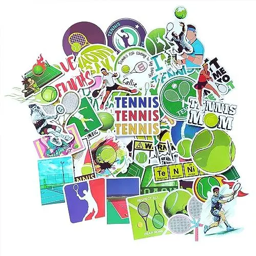 Produktbild: Tennis Aufkleber Vinyl Sticker wasserdicht für Flaschen Laptop Gepäck Handy Skateboard Gitarre Deko Kinder Jugendliche Erwachsene