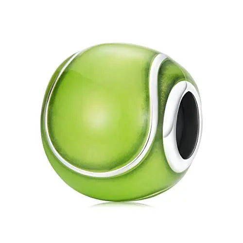 Produktbild: Tennisball Charm für Pandora Armband, 925 Sterling Silber Sport Bead, Schmuck Geschenk für Damen, Herren & Mädchen