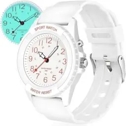 Produktbild: TENOCK Armbanduhr Wasserdicht Damen,Armbanduhr Analog,Herren Analoge Quarz Uhr,5 ATM Wasserdicht Damenuhr Nachtlicht für Modischer Casual-Matching oder Sportliche Aktivität(Weiß)