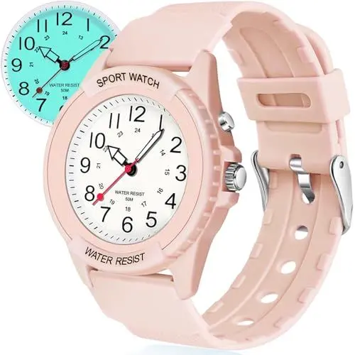 Produktbild: TENOCK Damen Sportliche Armbanduhr,Armbanduhr Analog,Damen Analoge Quarz Uhr,50M Wasserdicht Uhr Armbanduhr mit Nachtlicht für Modischer Casual-Matching oder Sportliche Aktivität(Rosa)
