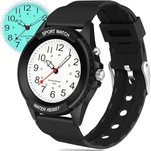 Produktbild: TENOCK Herren Sportliche Armbanduhr,Armbanduhr Analog,Herren Analoge Quarz Uhr,50M wasserdichte Uhr Armbanduhr mit Nachtlicht für Modischer Casual-Matching oder Sportliche Aktivität(Schwarz)