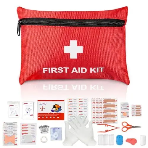 Produktbild: TENQUAN Erste Hilfe Kasten, 100pcs Mini Erste Hilfe Tasche Notfalltasche Notfall Spezifischer Inhalt - Kompakte Notfall Verbandskasten reiseapotheke für Reisen Wandern Zuhause Camping Outdoor Auto
