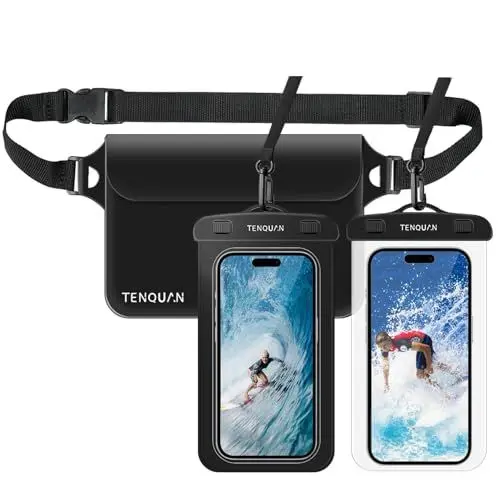 Produktbild: TENQUAN wasserdichte Handyhüllen, wasserdichte Tasche (3 Stück) Handyhülle Unterwasser Handytasche Beutel Bauchtasche für iPhone 15 14 13 12 Pro Max Plus, Sumsung, Smartphone bis zu 7 Zoll