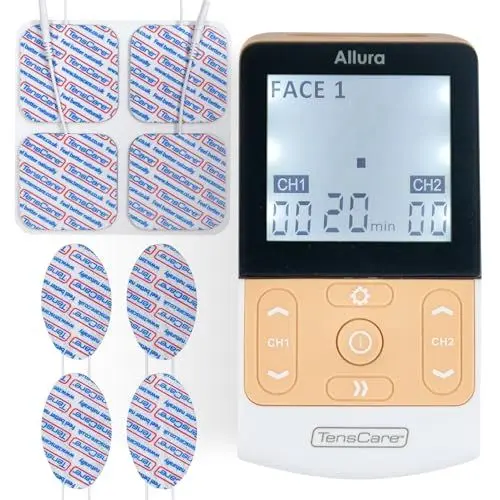 Produktbild: TensCare Allura 8-in-1 EMS Massager für Ganzkörperformung, Erholung nach der Geburt, Reduzierung von Cellulite und Gesichtsstärkung.