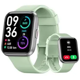 Produktbild: Tensky Smartwatch Damen mit Telefonfunktion 1,8'' Alexa Integriert Herren Fitnessuhr 100 Sportmodi, Pulsmesser, SpO2 Stress Schlafmonitor, IP68 Wasserdicht Schrittzähler für Android iOS Grün